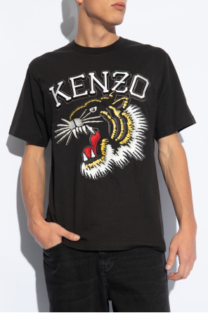 T shirt Mn Holder St Classic Black wolf logo print T shirt Nero Kenzo SchaferandweinerShops Canada